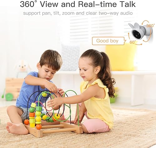 Miniatura 7 de ARENTI Monitor de bebé, cámara inteligente para bebé 2K con pantalla inalámbrica mejorada de 5 pulgadas, visión nocturna, canciones de cuna,