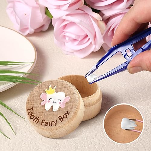 Miniatura 3 de Caja de almacenamiento de dientes, caja de dientes de madera, bonita caja de recuerdo de dientes, caja de dientes de bebé para niños y niñas