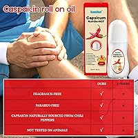 Vista 2 de Capsaicin Roll On - Rollo de gel calmante a base de hierbas con árnica, mentol, crema neuropatía para el cuidado de pies y piernas, absorción rápida