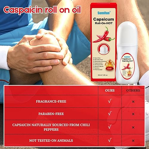 Miniatura 2 de Capsaicin Roll On - Rollo de gel calmante a base de hierbas con árnica, mentol, crema neuropatía para el cuidado de pies y piernas, absorción rápida