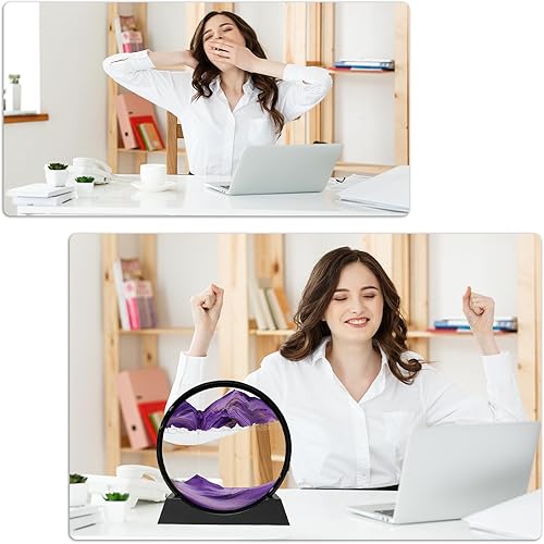 Miniatura 13 de Imágenes dinámicas de arena, increíble arte en movimiento, paisaje de arena de mar profundo 3D de vidrio, decoración relajante para aliviar