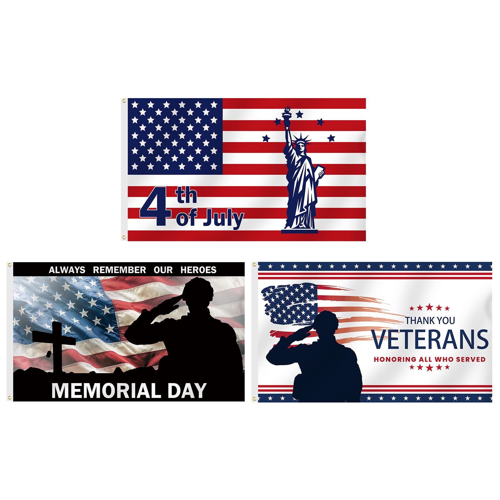 Amazon.co.jp: SENSEVEN 7月4日旗 独立記念日 God Bless America 3x5