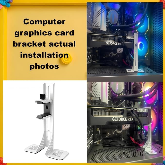 Soporte Anti-Caída Blanco para GPU Compatible con RTX 5070/40/30 miniatura 5
