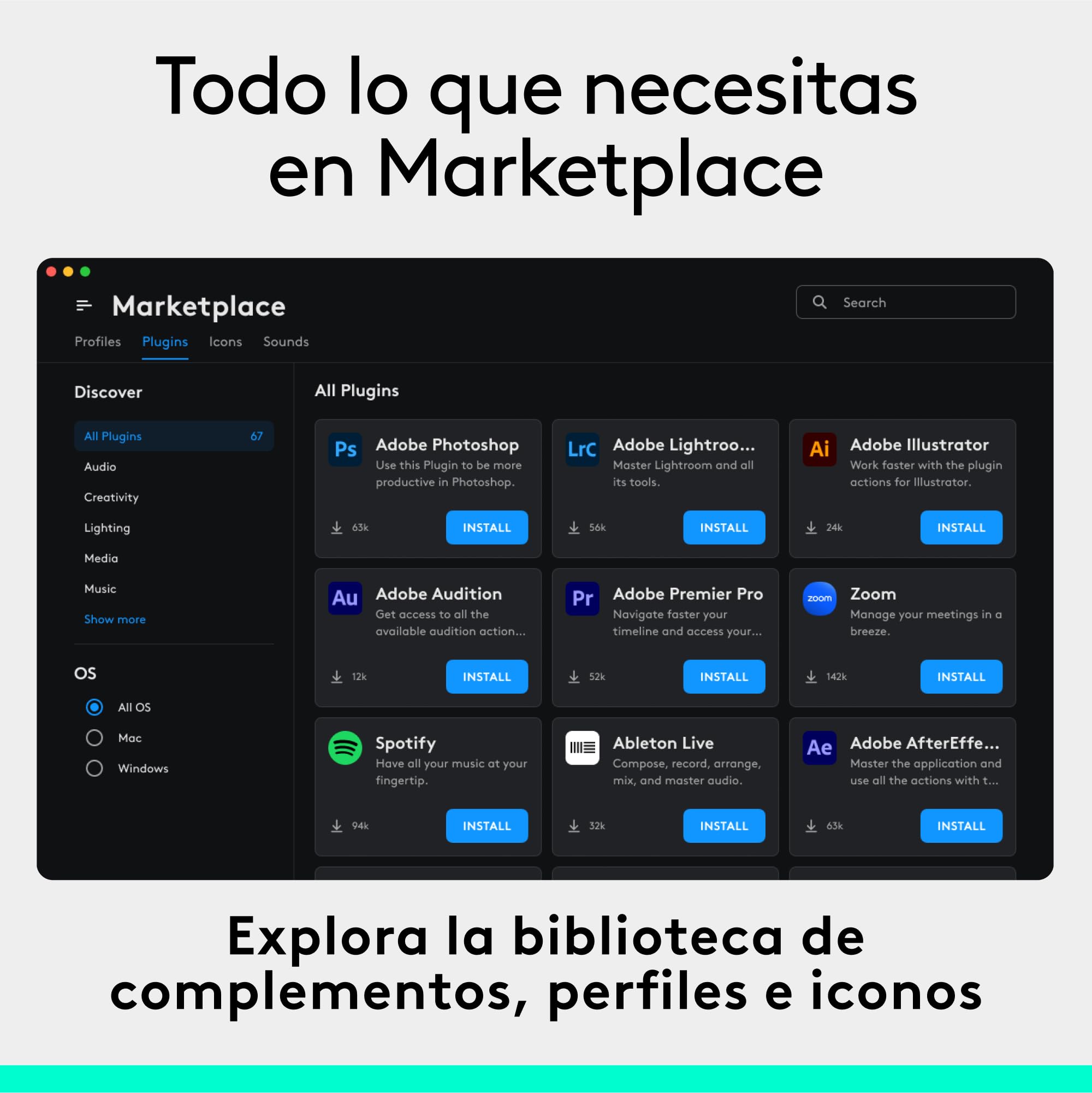 Logitech MX Creative Console, keypad programable | 9 teclas LCD, dial control, diseño gráfico, edición vídeo, fotografía, compatible Adobe, Zoom, Spotify - Grafito