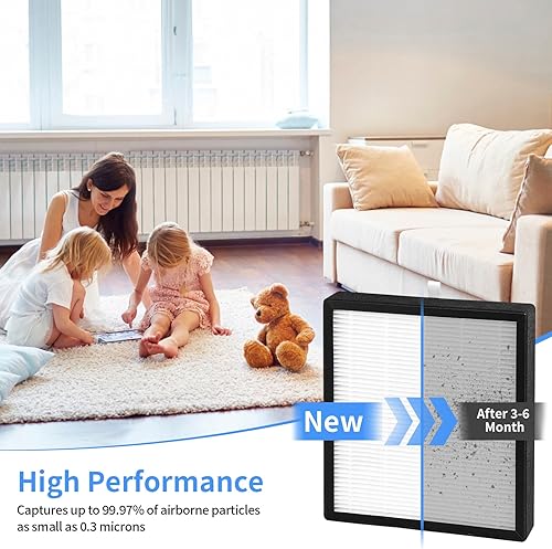 Miniatura 6 de GoKBNY Paquete de 2 filtros de repuesto True HEPA compatibles con el purificador Keylitos de gran tamaño, para ASIN B09M6XD9J7