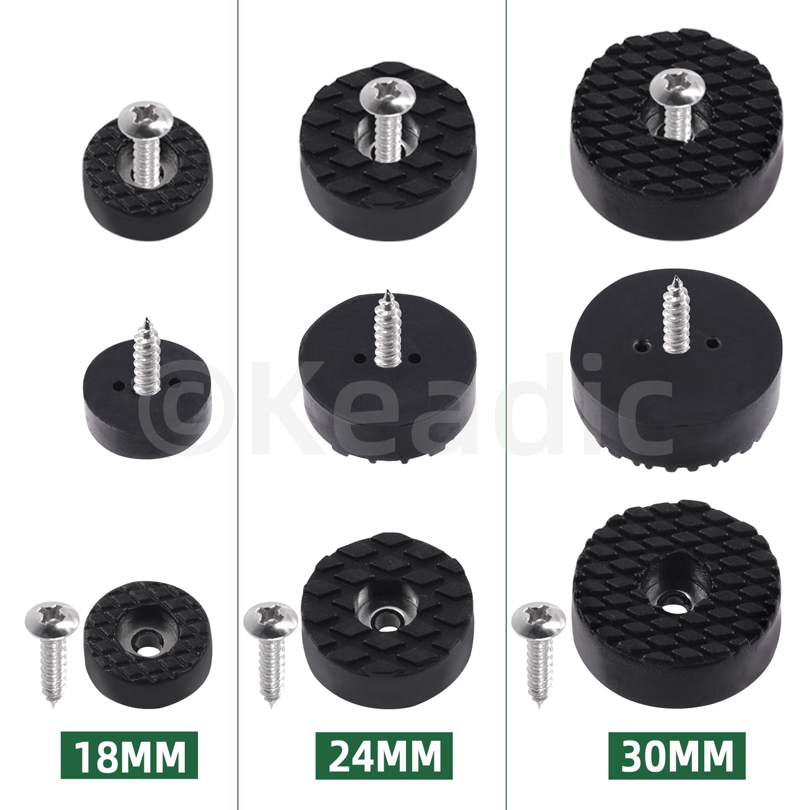 Swpeet 24Sets 30mm Round Black Furniture Pads With Screws, Heavy - View #5