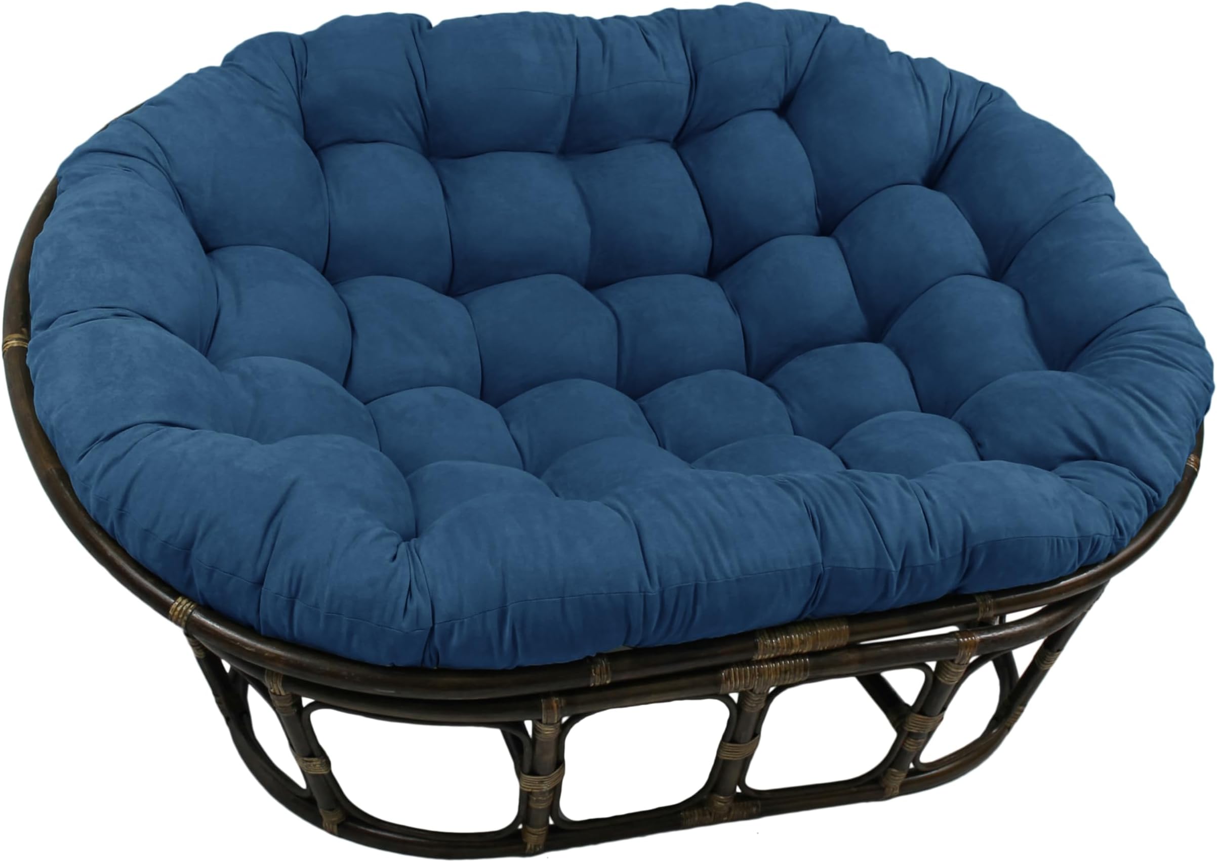 Microsuede Double Papasan Polyester Cushion, 1 Count (Pack of 1), Indigo