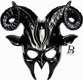 Goat Mask Animal Ram Antler Venetian Masquerade Ball Fairy Halloween Cosplay Big Horns Mask Black
