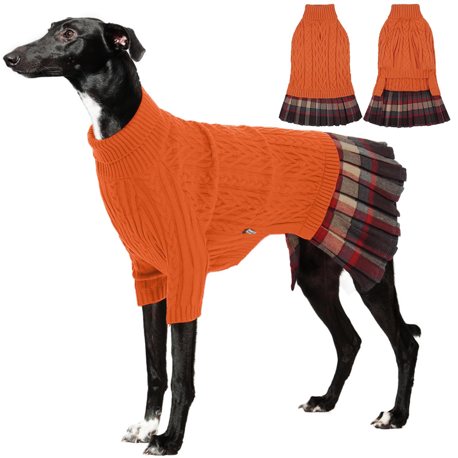 Robe pull pour chien contre le froid d'hiver avec trou pour laisse extensible taille L