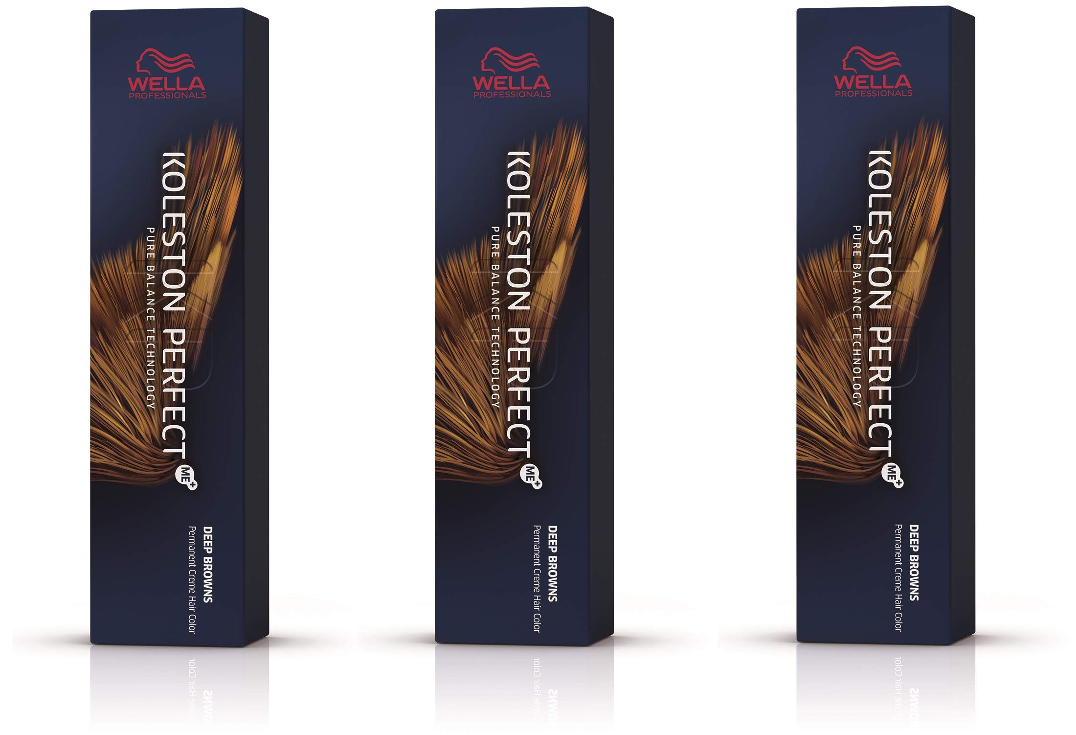 Wella Koleston Perfect ME KP Deep Brown 5/75 Hellbraun/Mahagoni, 3er Pack