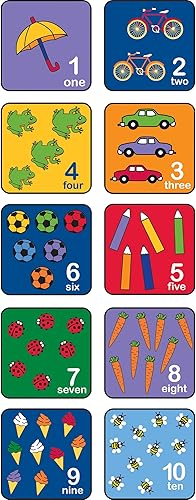 Children's Factory Let's Learn How to Count - Juego de 10 alfombras de aprendizaje para preescolares, salas de juegos y escuelas primarias, alfombra