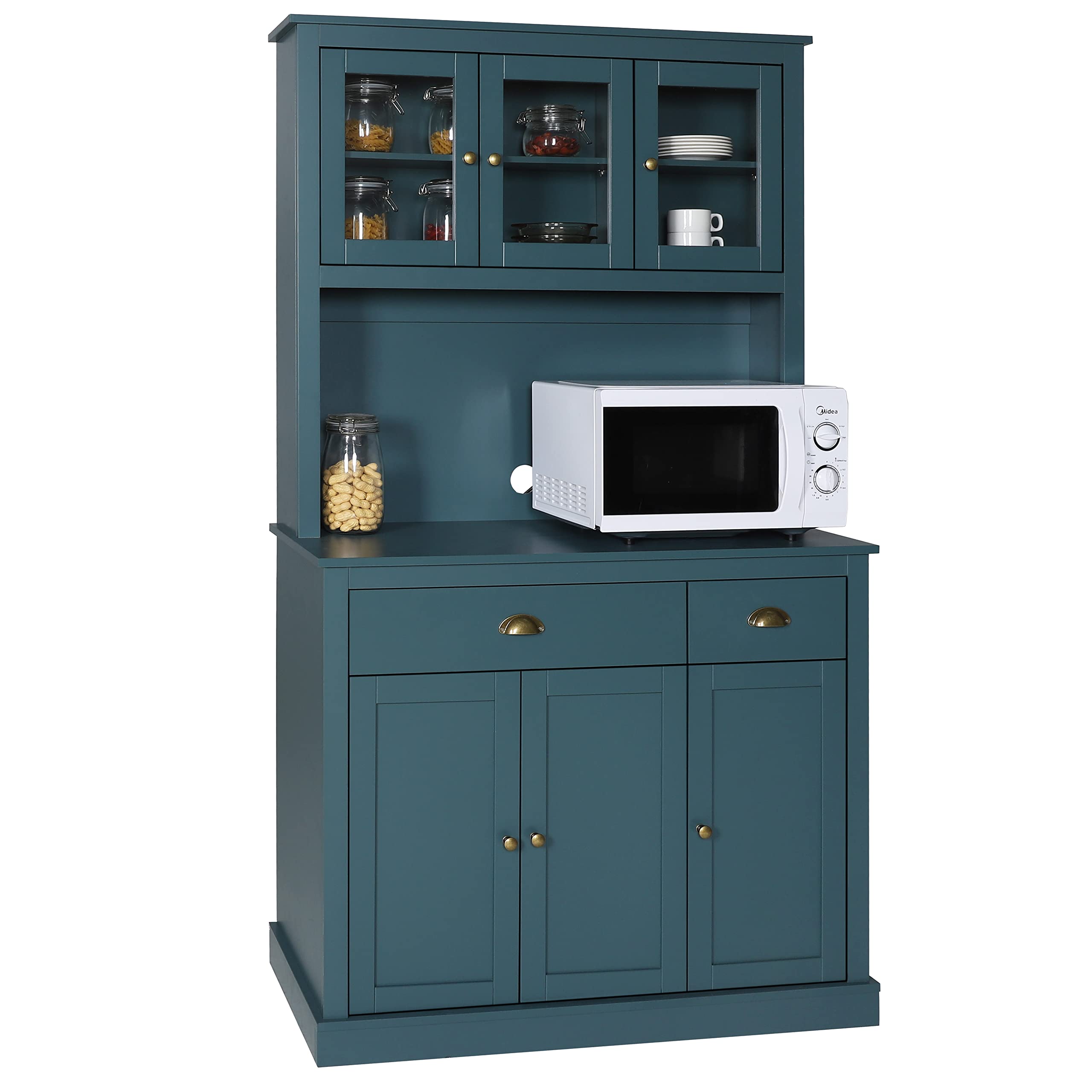 Buy VEIKOUS 71" Pantry Buffet with Hutch, Freestanding Kitchen Storage with 2 Drawers