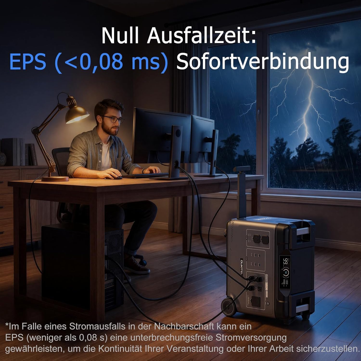 OUKITEL P5000 Plus 5120Wh Tragbare Powerstation, 3600W Solargenerator, 2-Std Schnellladung, LiFePO4 Akku Power Station für Zuhause, Camping, Wohnmobil, Notfälle