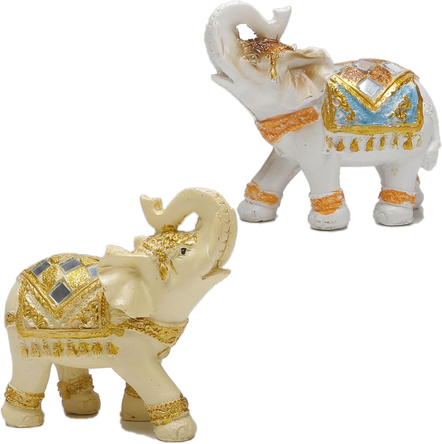 Wisifayardin Set of 2 Elephant Statues and Figurines