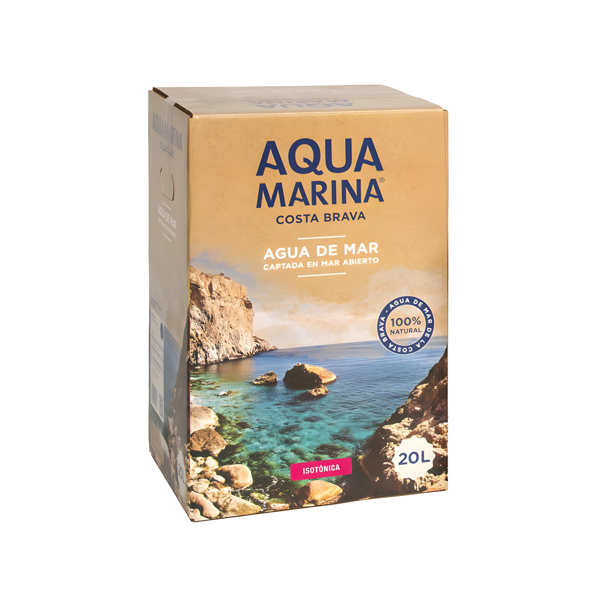 AQUAMARINA COSTA BRAVA - Agua de Mar Isotónica 100% Natural Hidratación Deportiva y Bienestar Calidad Mediterránea (1, Bag-in-Box 20 LITROS)