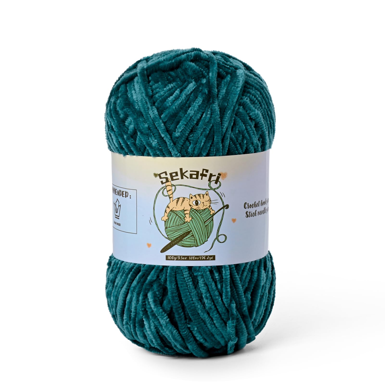 Fuzzy Chenille Yarn for Crocheting Amigurumi Yarn Sapphire Blue