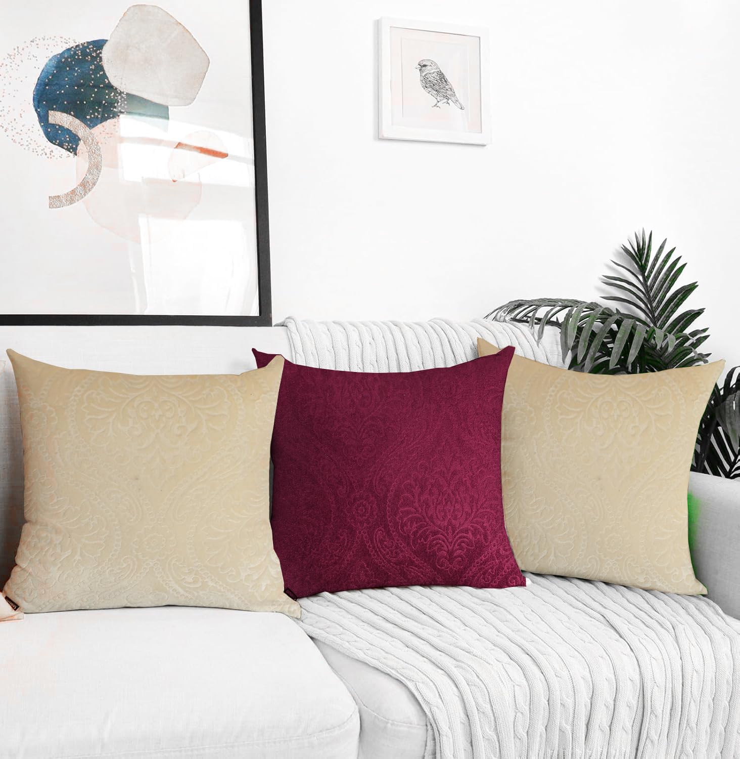 See full amazon price history chart for IVAZA Velvet Embossed Fabric Decorative Reversible Cushion Cover 12 x12 Inch - Set of 3, Soft Solid Damask Square Throw Pillow Covers for Sofa, Living Room or Home Decor - 30x30 cm Wine IVAZA Velvet Embossed Fabric Decorative Reversible Cushion Cover 12 x12 Inch - Set of 3, Soft Solid Damask Square Throw Pillow Covers for Sofa, Living Room or Home Decor - 30x30 cm Wine (B0DG919HTL) Amazon Price History, Amazon Price Tracker