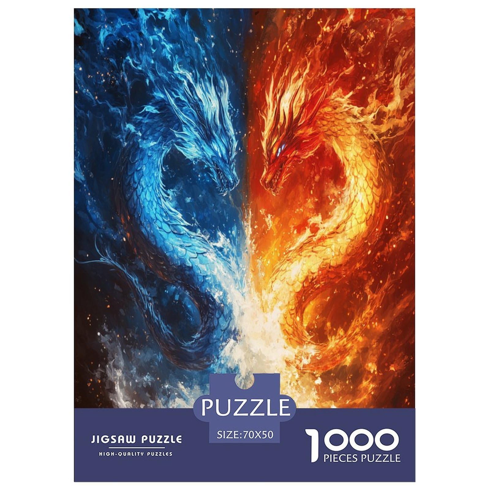 Rompecabezas de dragón de 1000 piezas y dimensiones de 70x50cm para adultos 8
