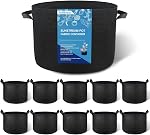 SunStream 10-Pack 2 Gallon Heavy Duty Thickened Nonwoven Fabric Pots Grow Bags with Handles