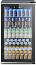 Mini Fridge 130 Can Beverage Refrigerator Cooler, 3.2 Cu.Ft Drink Fridge for Soda Wine Beer, Adjustable Temperature Control for Home Office, Black