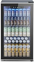 Mini Fridge 130 Can Beverage Refrigerator Cooler, 3.2 Cu.Ft Drink Fridge for Soda Wine Beer, Adjustable Temperature Control for Home Office, Black