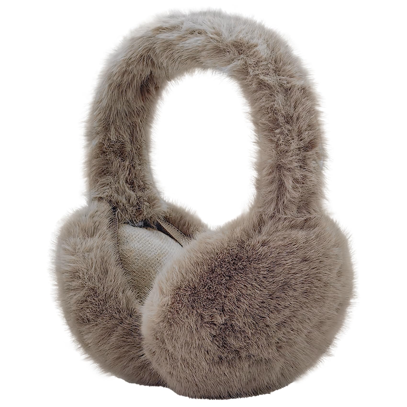 AUSUAYA Fuzzy Earmuffs, Foldable Warm Plush Earmuffs Ear Warmers for Winter Cold Weather Earmuffs W-E-M2, brown, One Size