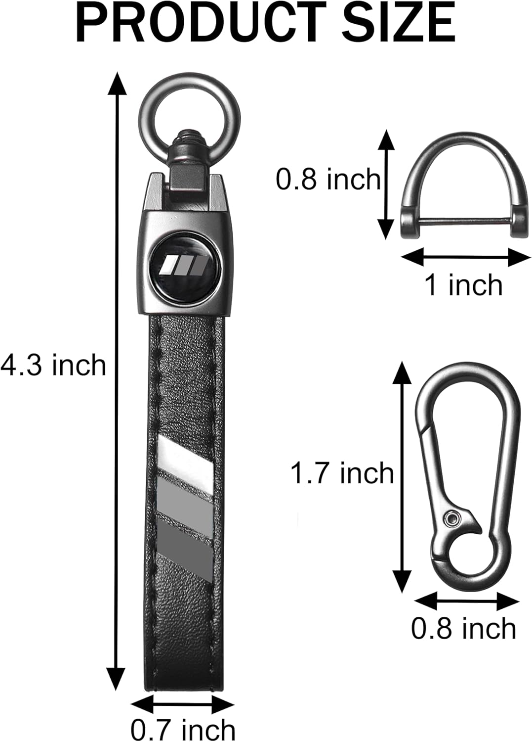 YOSRTER 2PCs Leather Keychain for Toyota Tacoma 4Runner Tundra TRD Camry Rav4 Aluminium alloy Key Chain with key Ring - Image 6