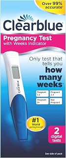 Clearblue Digital Pregnancy Test With Weeks Indicator, The Only Test That Tells You How Many Weeks, 2 Digital Tests