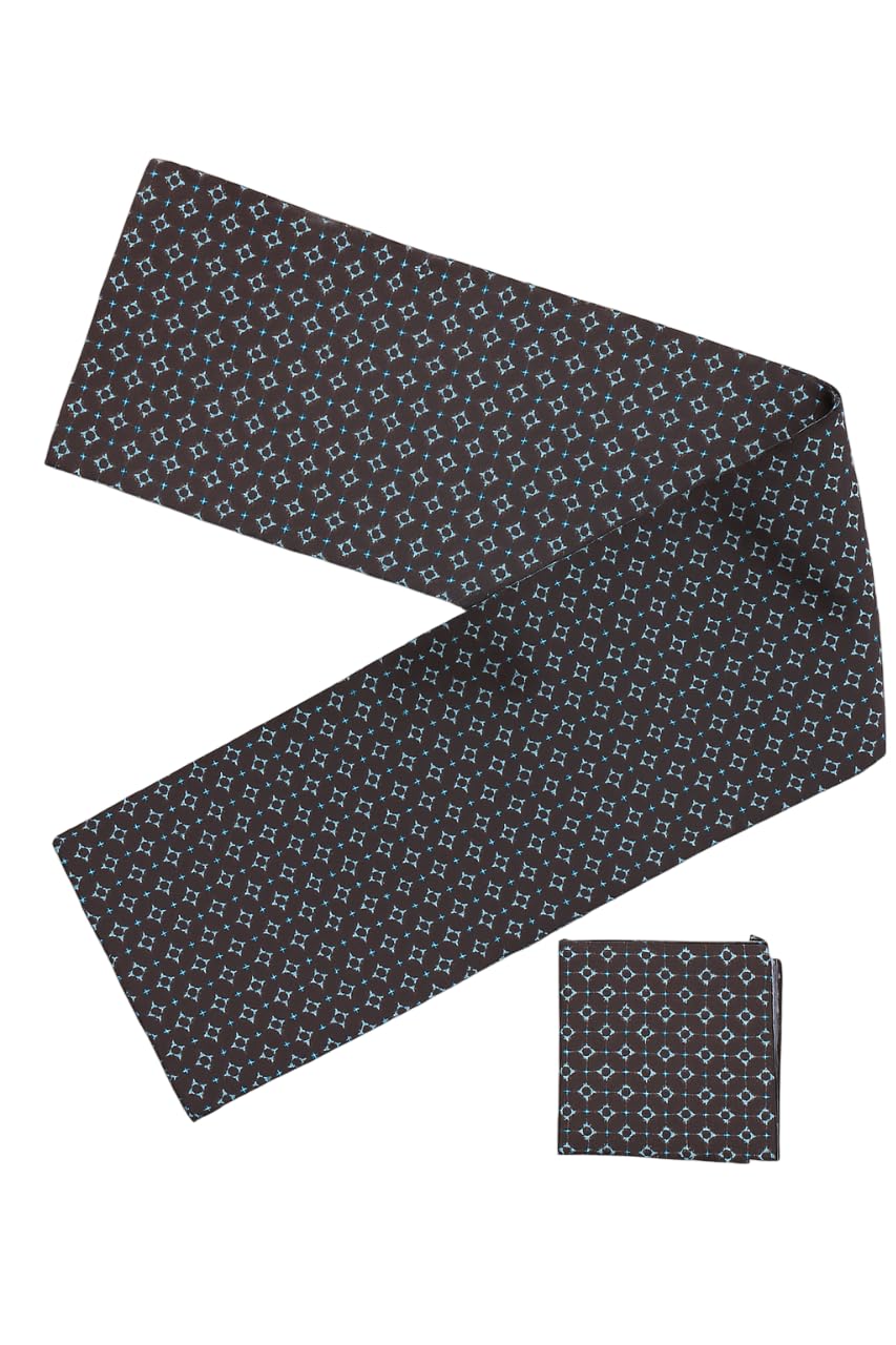 Calixto Unisex Long silky Satin Scarf with Matching Pocket Square | Printed Fashion Accessory for Men & Women | Lightweight-picture-12