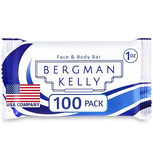 BERGMAN KELLY Barras de jabón de hotel (té blanco, 1 oz, 100 PK), tamaño de viaje, jabón rectangular pequeño envuelto individualmente, pequeños