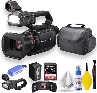 Panasonic HC-X2000 UHD 4K 3G-SDI/HDMI Pro Camcorder with 24x Zoom Bundle | For Video Production & Events | Includes 64GB Card + Case + More