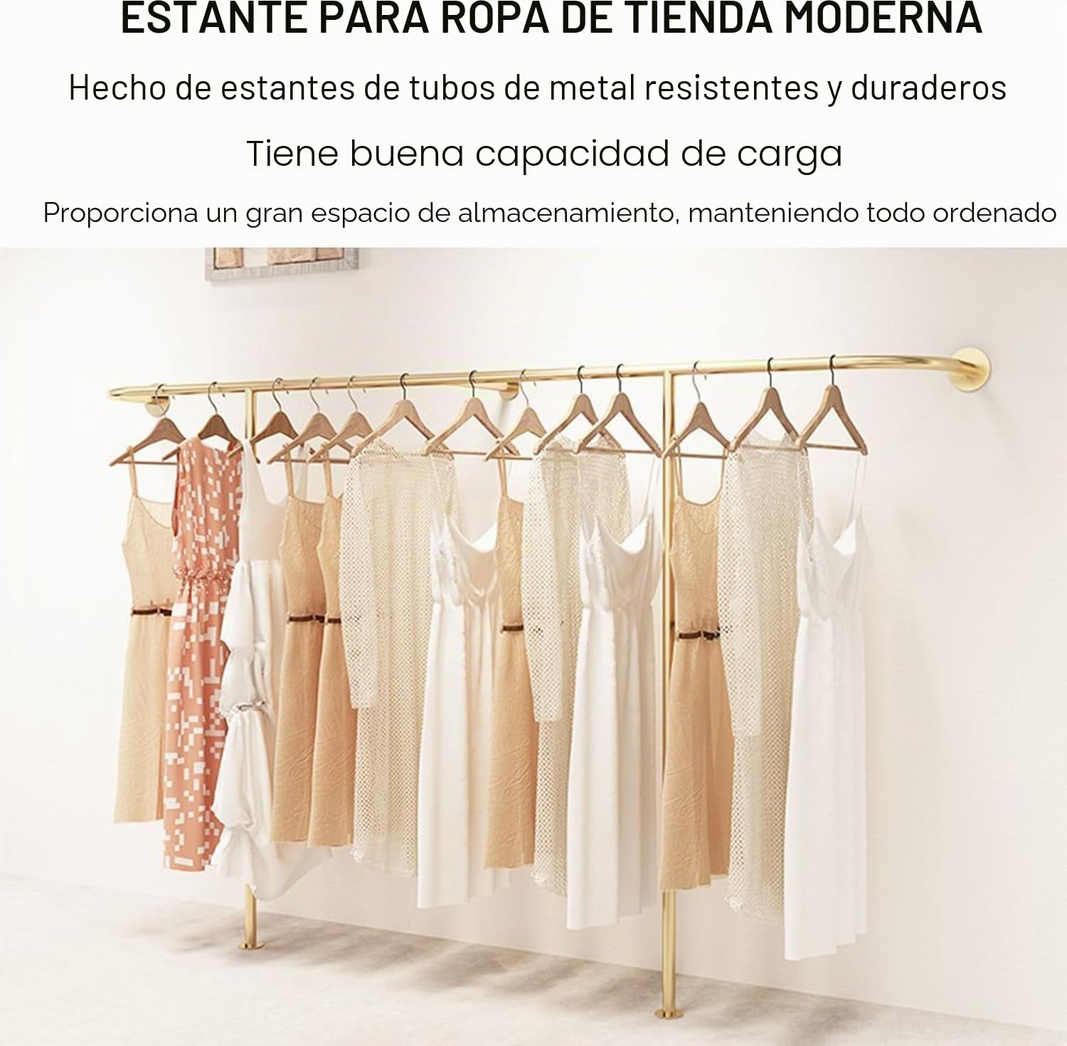 Perchero Moderno para Tienda de Ropa, Expositor Colgante Dorado Creativo