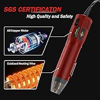 Vista 3 de Mini pistola de calor de 350 W, 2 ajustes de temperatura 392 °F y 662 °F, herramienta de pistola de aire caliente de calor rápido con 2 boquillas