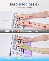 Vista 4 de Soporte de teclado de computadora para escritorio, soporte para reposamuñecas para teclado para escribir fácilmente con almohadilla de muñeca