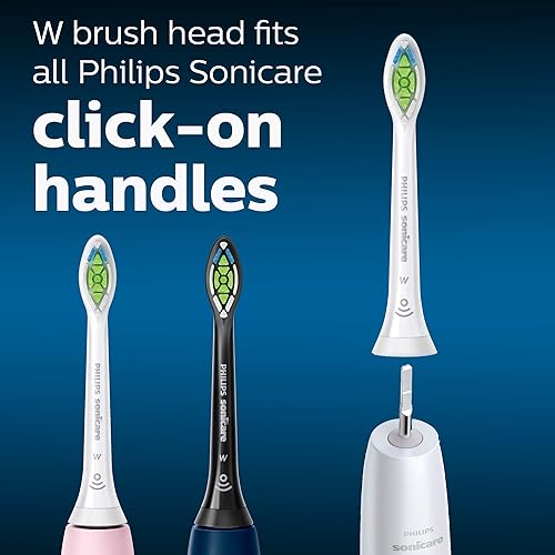 Vista 30 de Philips - Cabezales de repuesto para cepillos Sonicare W DiamondClean originales, 3 cabezales incluidos, blanco, HX6063/65