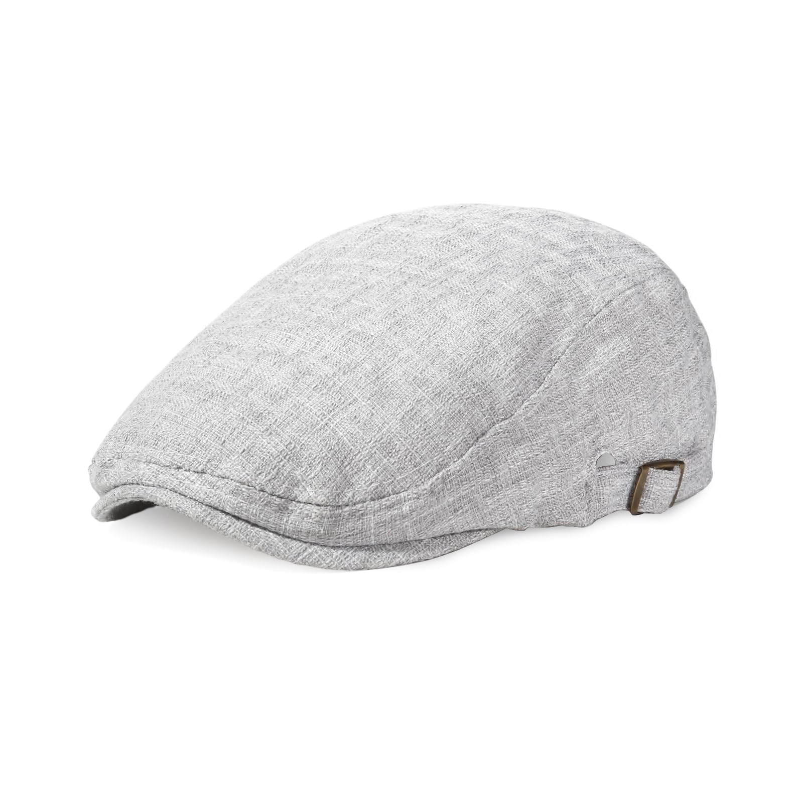 Schiebermütze Herren Sommer Leinen, Flatcap Herren Atmungsaktiv und Leicht, schlägermütze mit Sonnenschutz, Barett Cap für Freizeit, Reisen, Autofahren und Alltag, Hellgrau
