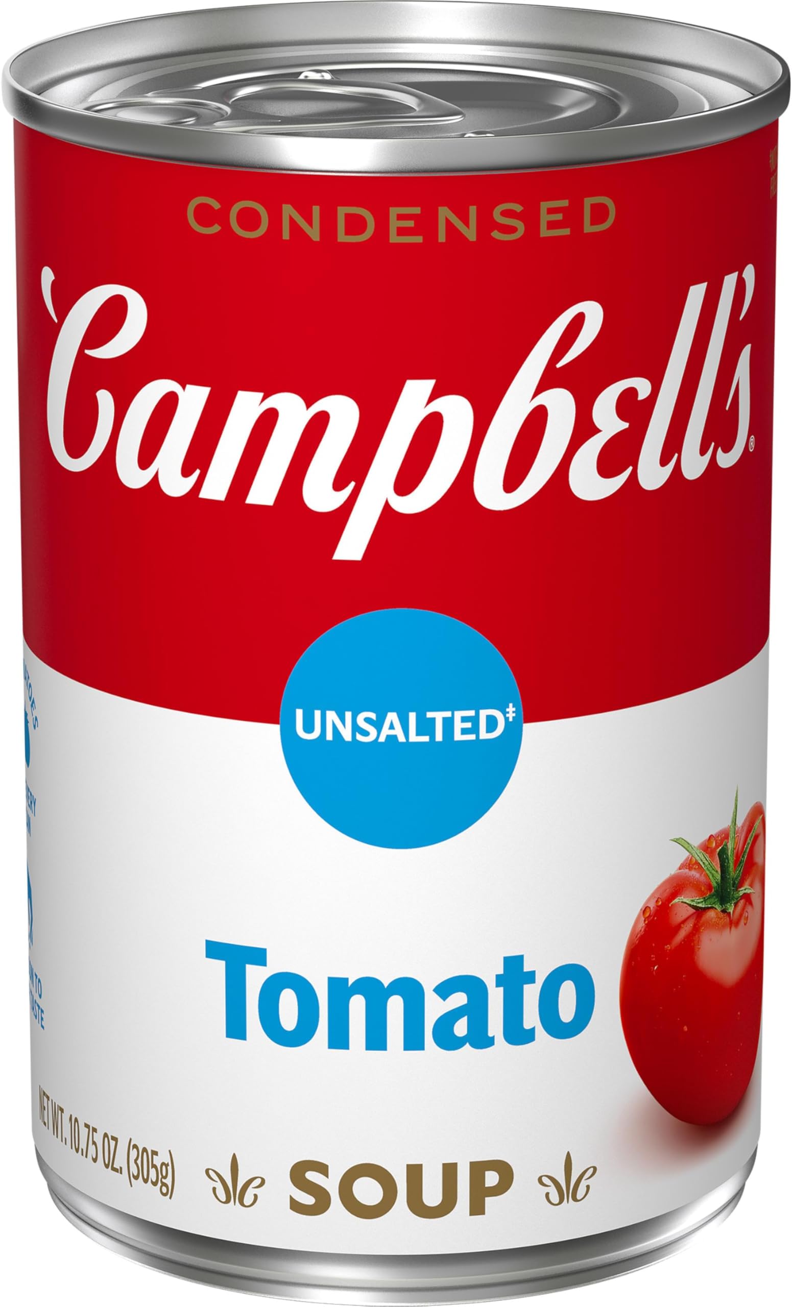 Campbell's Condensed Unsalted Tomato Soup, 10.75 oz Can