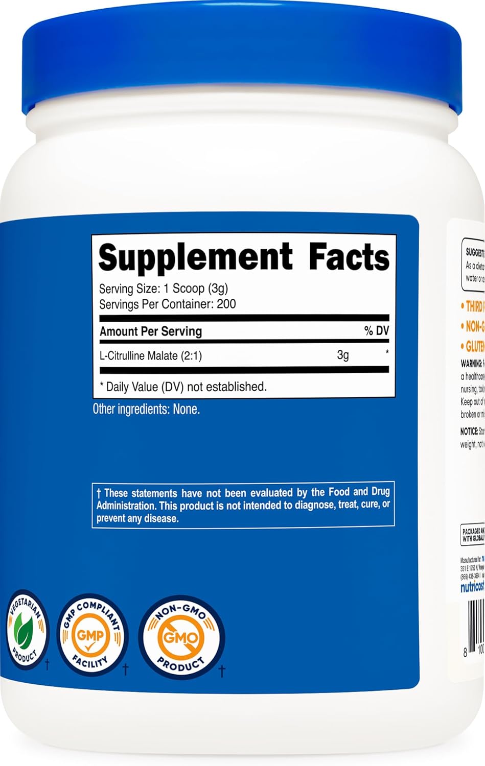 Nutricost L-Citrulline Malate (2:1) Powder (600 Grams) - Image 5