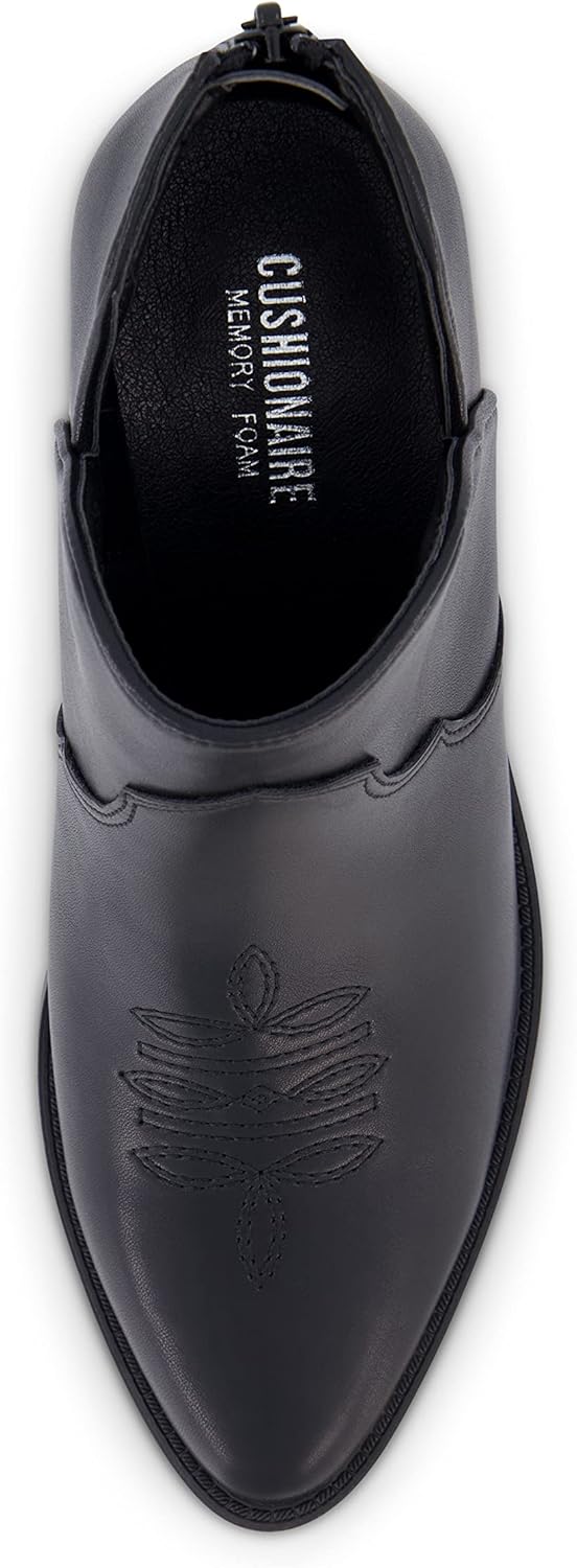 CUSHIONAIRE Rodeo Cowboy Boots for Women, Stylish Short Pointed Toe Western Ankle Boots with Low Block Heel and Back Zipper - Image 5