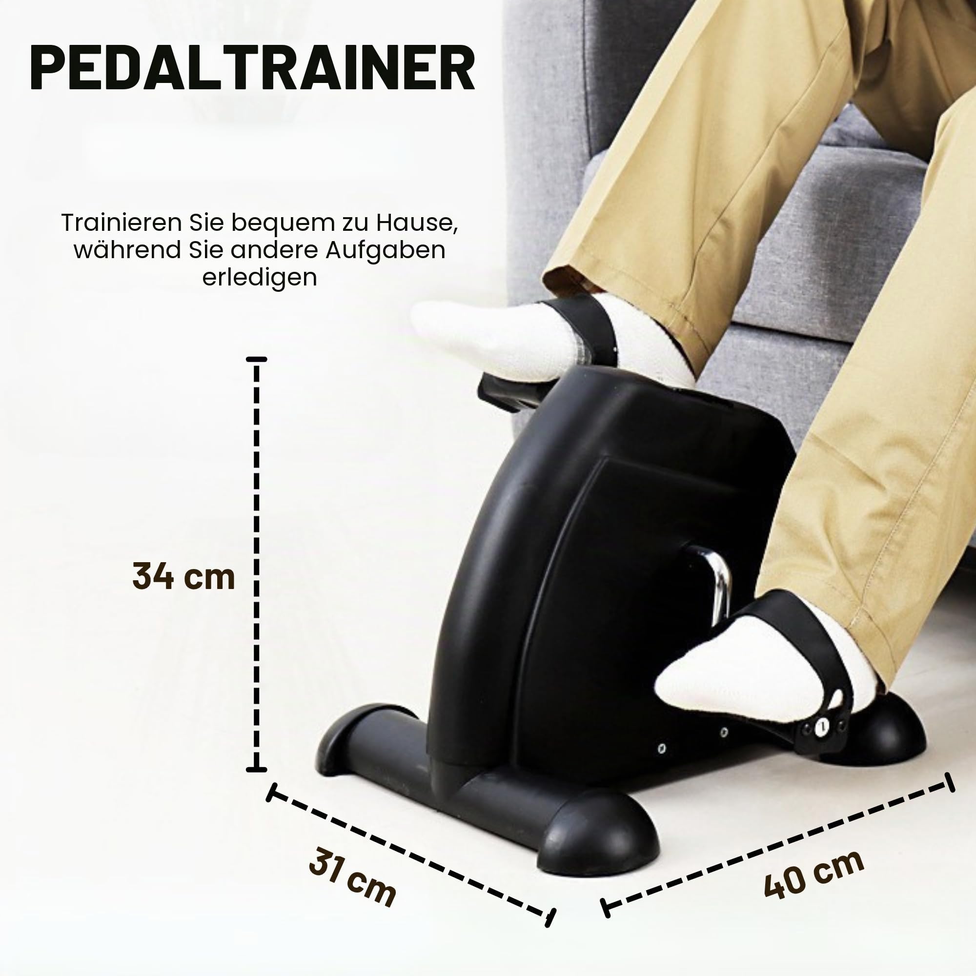 Mini Fahrrad Pedaltrainer, Mini Trainer pedaltrainer, Mini Ellipsentrainer, Ellipsentrainer für Senioren und Erwachsene mit Display, Einstellbarer Widerstand. Trainieren Sie zu Hause oder im Büro