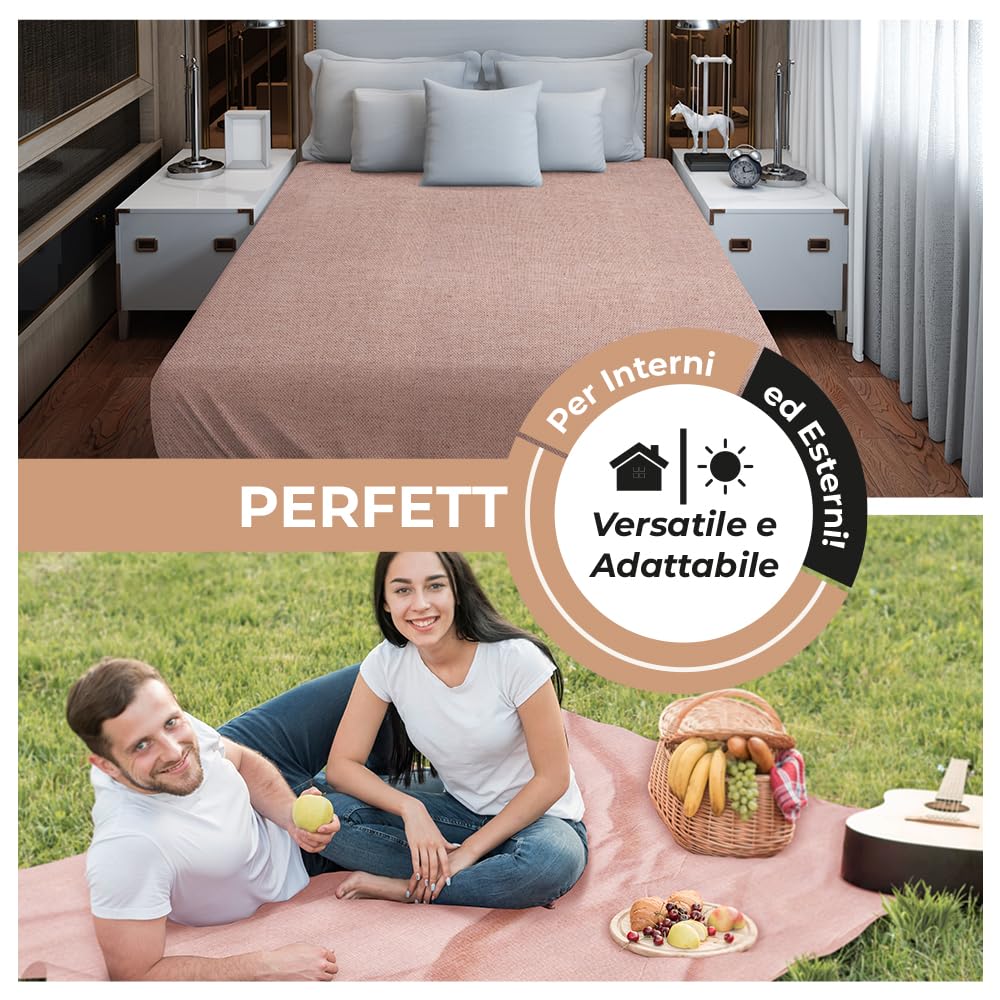 Telo Copri Divano Made In Italy - Cotone E Poliestere, 3 Misure, Anti Macchia E Peli Animali - Foto 6