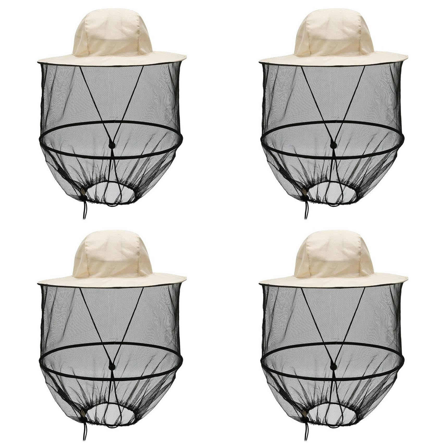 Jnchdghwa Beige 4X Beekeeper Veil Hat For Bee Keeper Catcher Tool Proof Fisherman's Hat Sun Protection Fishing Hat For Outdoors
