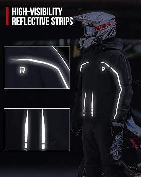 RIDEIRON Motorcycle Rain Gear for Men & Women, Waterproof Rain Suit