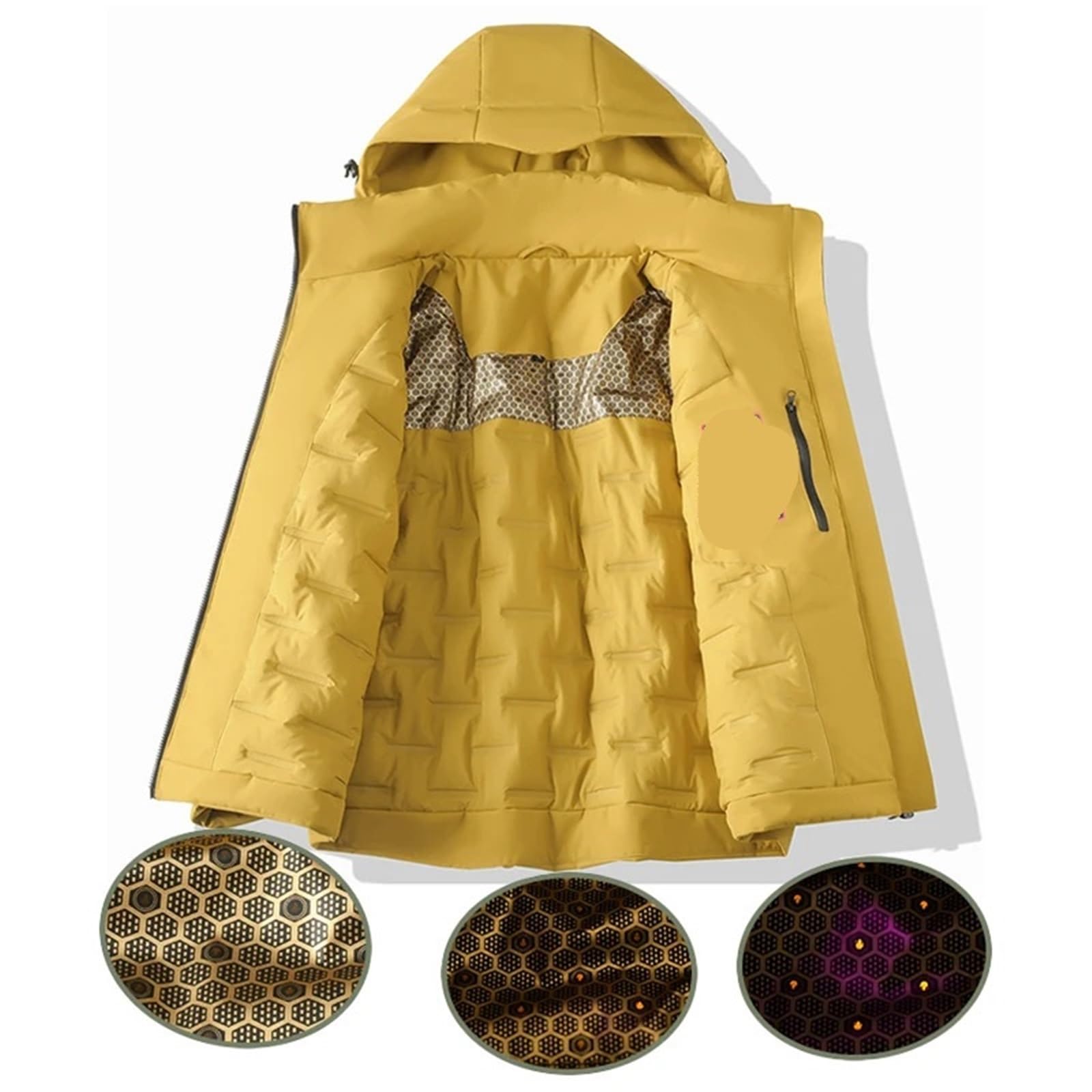 Chaquetas impermeables de invierno, cortavientos térmico, for hombre y mujer, for senderismo acampada Para Hombre