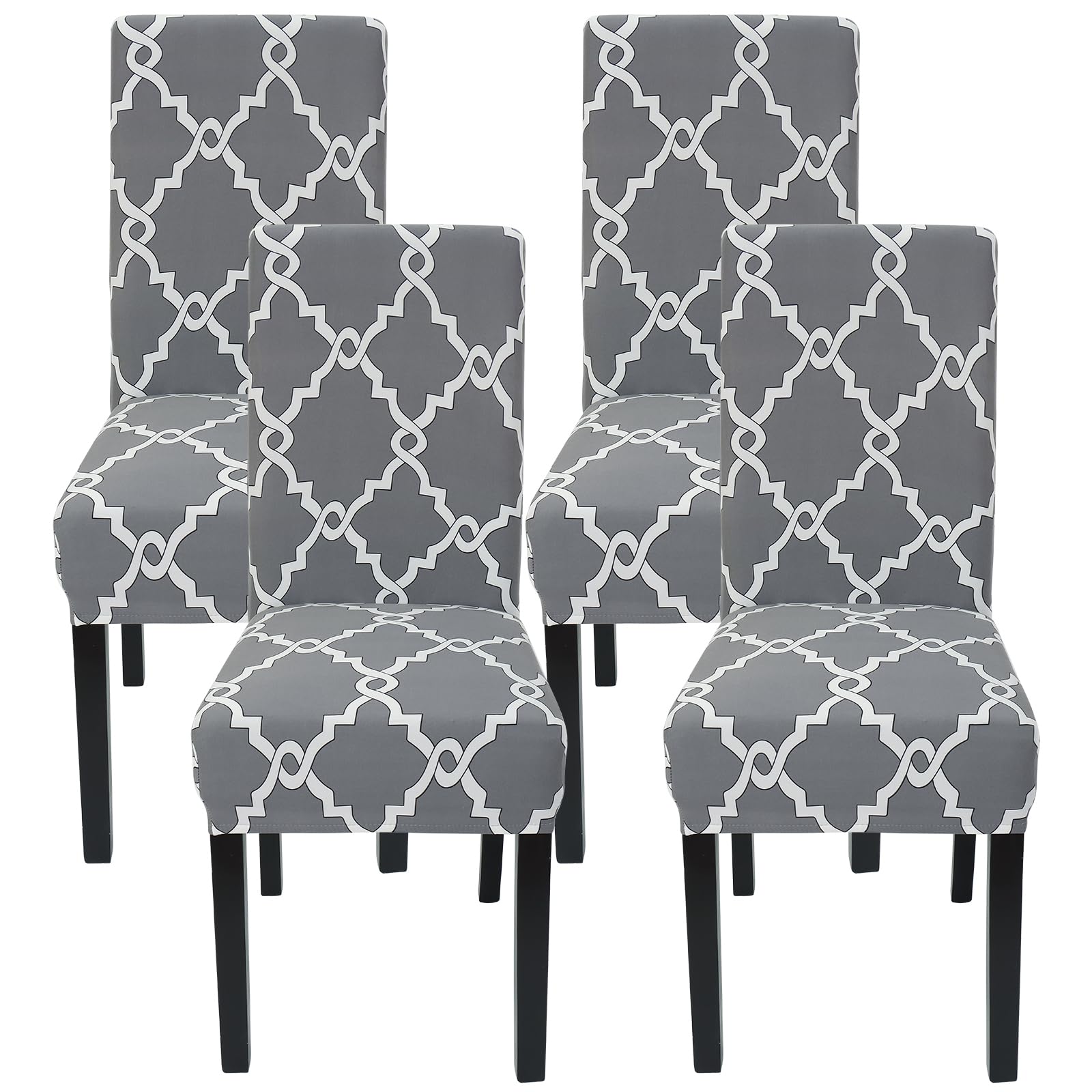 Housse de chaise extensible restaurant lot de 4 amovible avec élastique cuisine