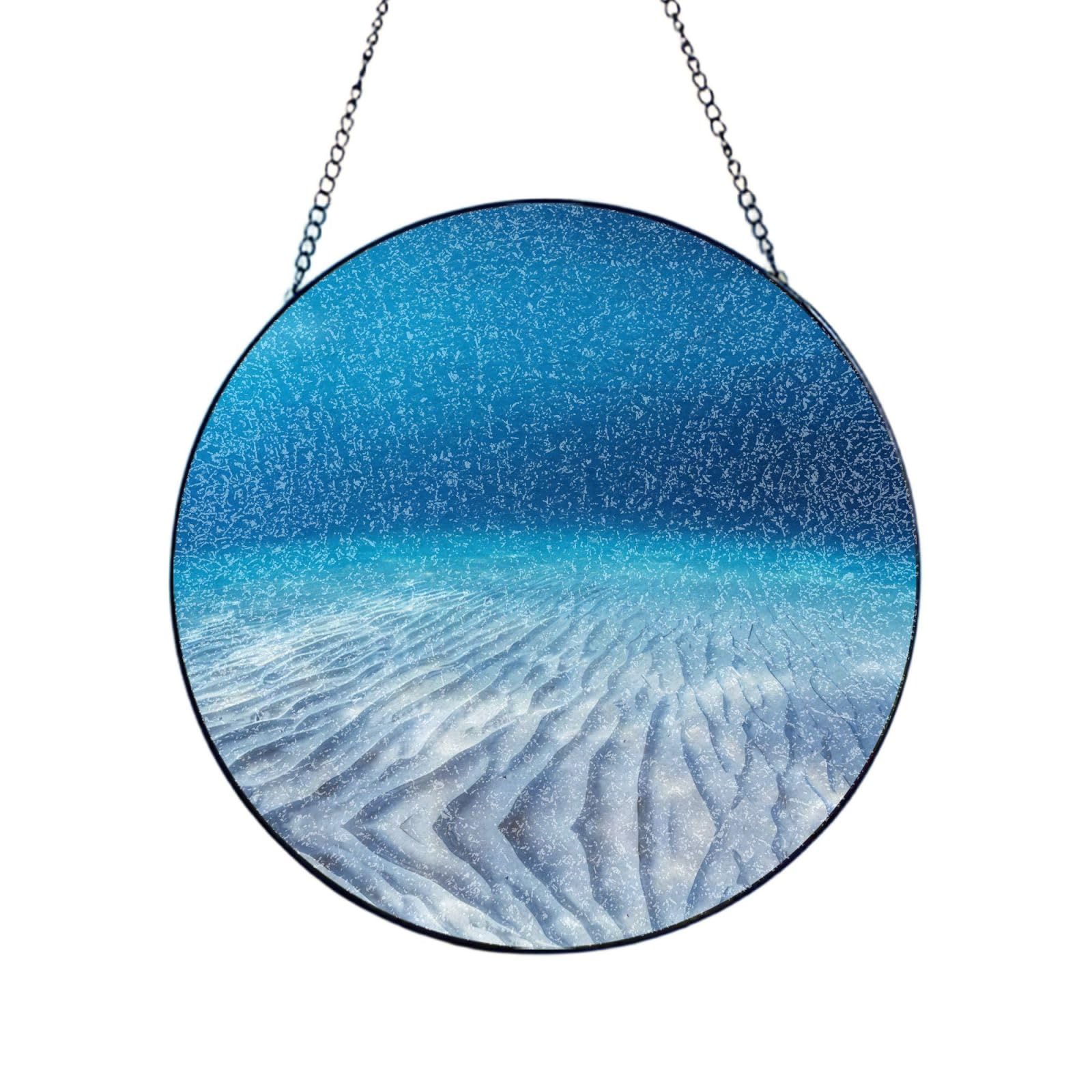 Poezjzw Stained Glass Window Hanging - Ocean Sun Catcher For Door Garden Home Decor Christmas Mother'S Day Birthday Gifts 12in（30cm）