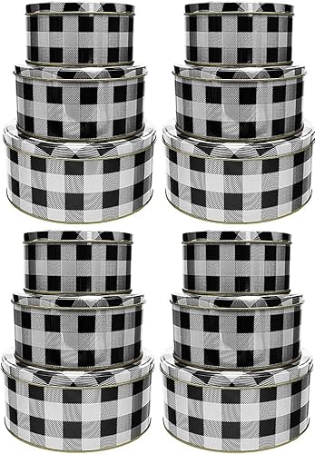 Miniatura 6 de Black Duck Brand Juego de 6 latas redondas decorativas para anidar  Medidas más grandes de 8 pulgadas de diámetro  Ideal para almacenar galletas,