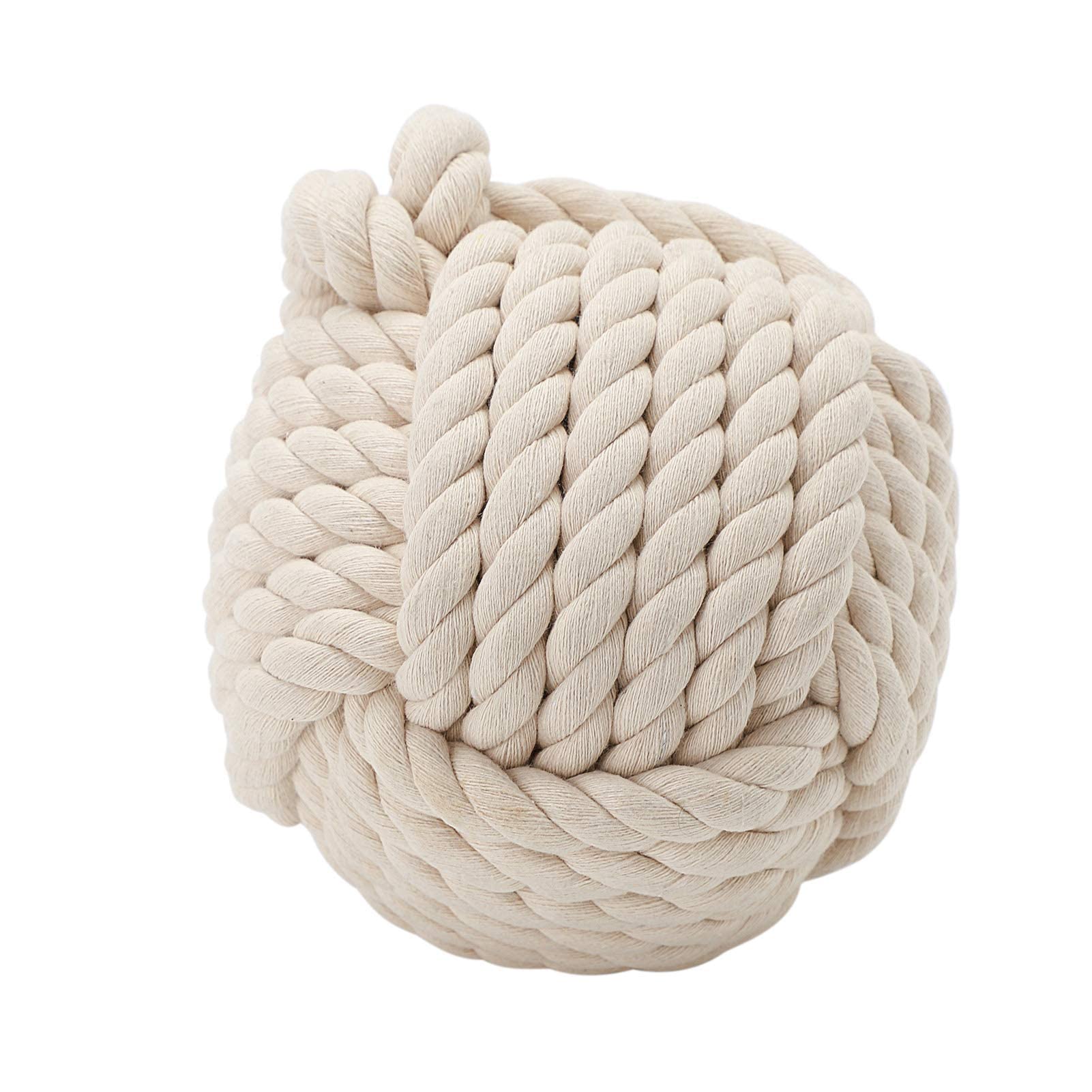 SupernicKnot Door Stop Heavy Duty Decoration Rope Knot 15cm Simple Fashion Nautical Large 1.5kg Interior Door Weight Stop Wedge Decoration Cream Rope Door Stop