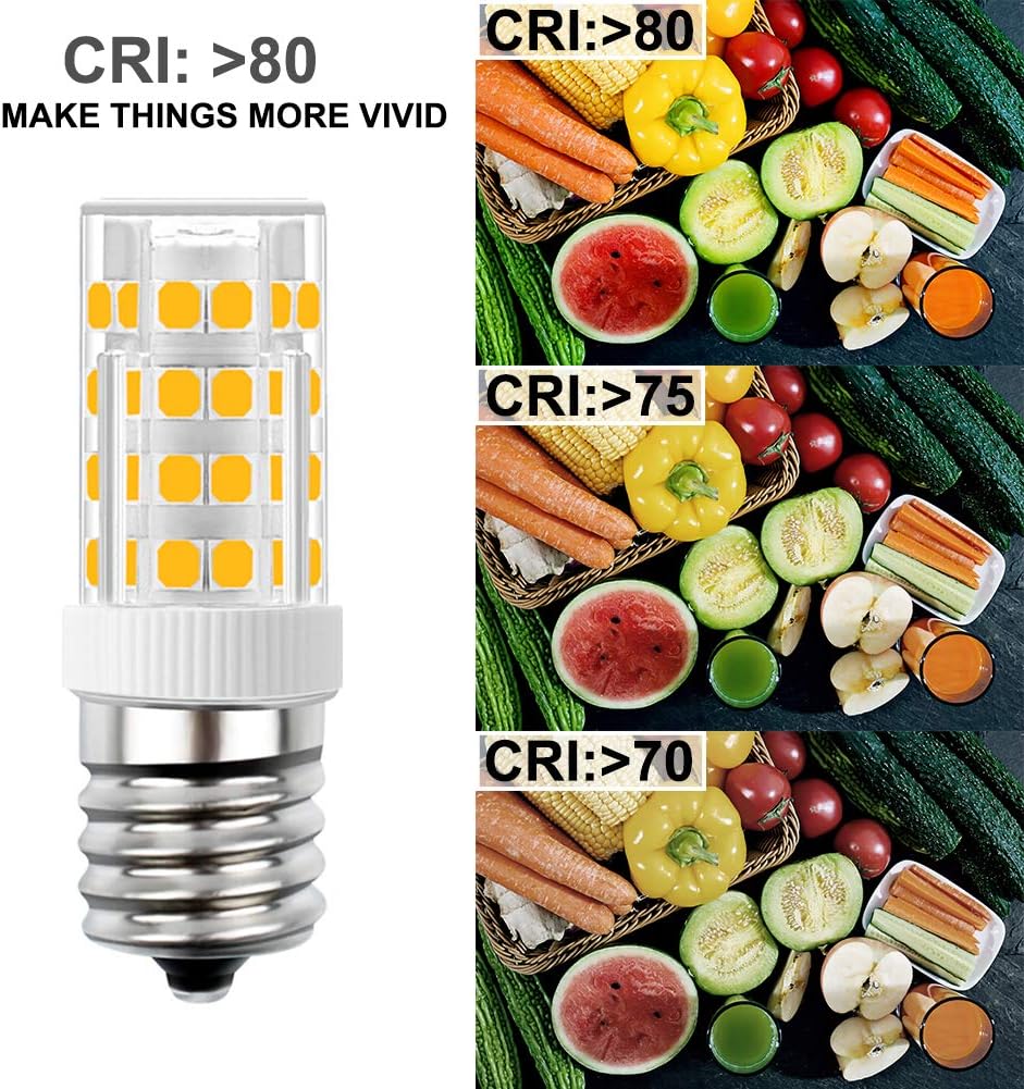 E17 LED Bulb, Stovetop Light, Appliance Bulb Under Microwave Oven, Non-Dimmable, 4W Warm White 3000K, 110V-130V, 6-Pack