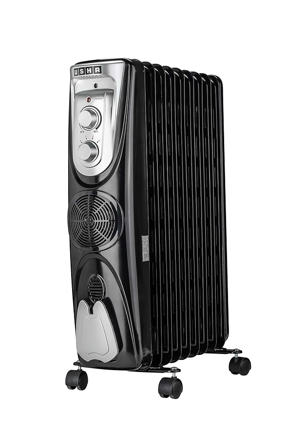 USHA 3811 F 2300-Watt Oil Filled Radiator (Silver & Black) at Rs. 6024